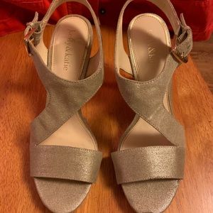 Kelly & Katie Gold Shimmered Heeled Sandal